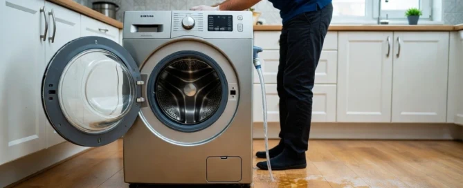 علت تخلیه شدن آب ماشین لباسشویی سامسونگ؛عیب‌یابی و رفع مشکل