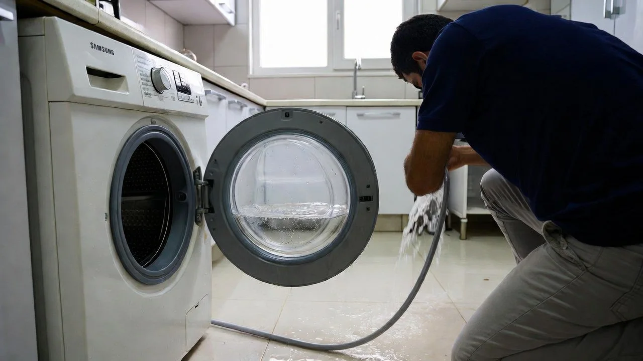 نحوه تخلیه آب ماشین لباسشویی سامسونگ